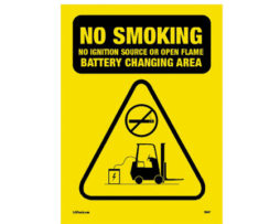 Forklift Safety Sign No Smoking Battery Changing Station